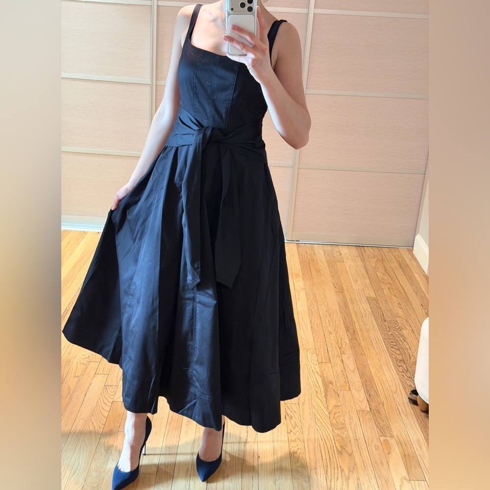 NWT TOCCIN Cady Tie Front Corset Midi Dress in sz. 0